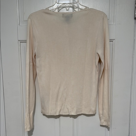 Ralph Lauren 100% Silk Ribbed Cardigan with Pointelle Details - Picture 5 of 5